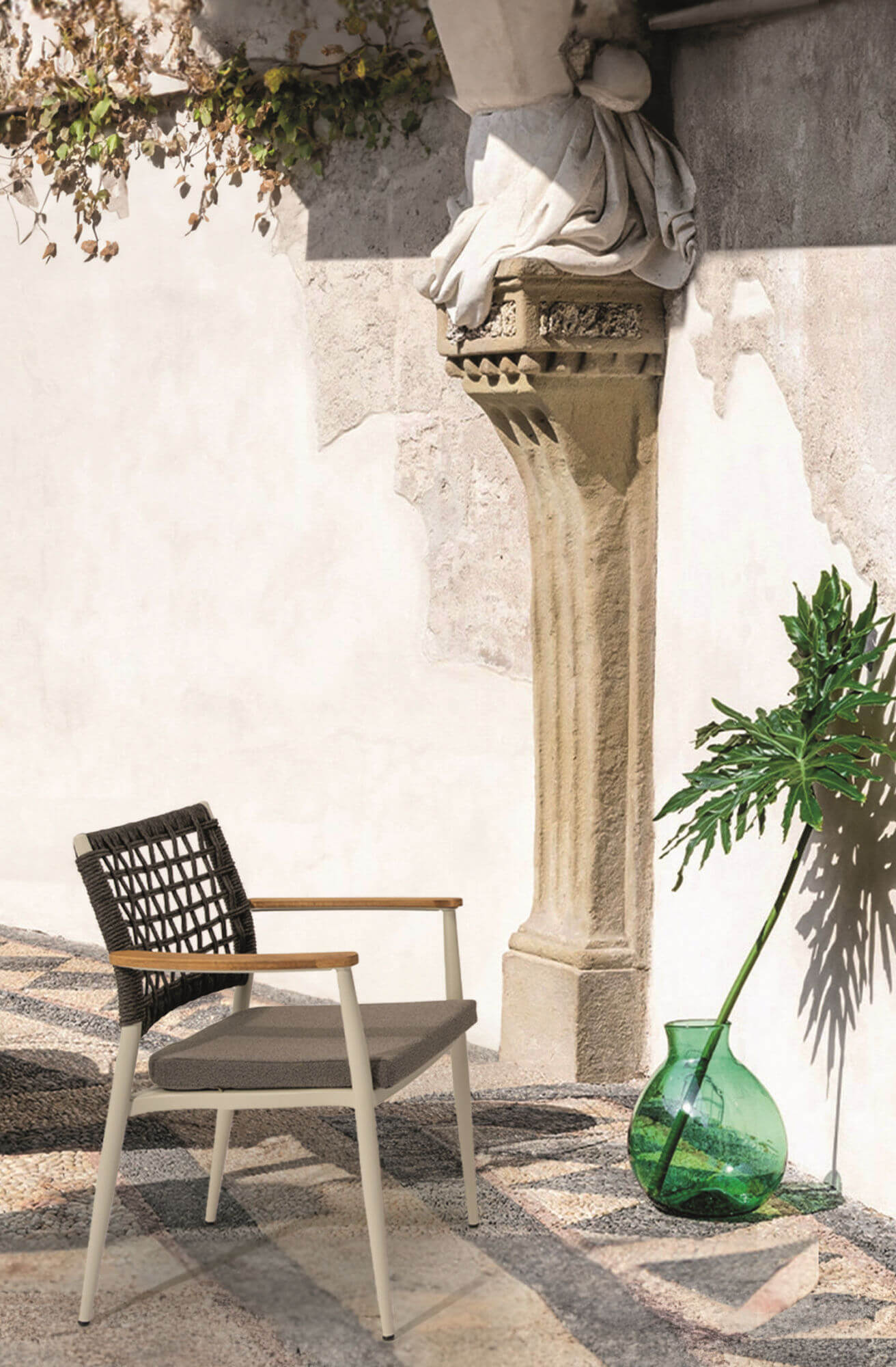 Gartenessgruppe EFE DINNING 90/180 Set 6 creme/weiß/grau